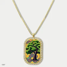 Gorgeous Tree Of Life Pendant Necklace Chain Photo Dog Tag Chain Gift Design Uni