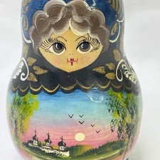 Hand Painted Nesting Dolls Set 7pc Matryoshka Folk Art Signed 5