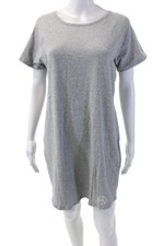 Michael Michael Kors Womens Round Neck Short Sleeve Casual T-shirt Dress Gray Si