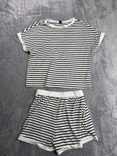 SHEIN 2 Piece T-Shirt & Shorts Womens M White...