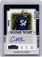 2021 PANINI CONTENDERS AUTOGRAPH ROOKIE CAMERON MCGRONE RC AUTO NEW ENGLAND