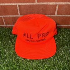 VTG All Pro Traffic Control Trucker Hat Safety Orange SnapBack