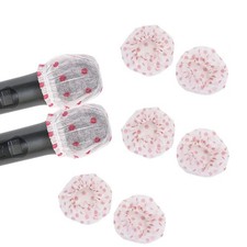 50 Pieces Disposable Microphone Cover, Non-Woven Elastic Band Handheld Microp...