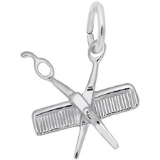 Charms Sterling Silver Small Comb Scissors Charm