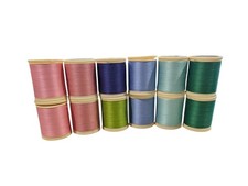 Lot of 12 Vintage DMC Embroidery 100 Cotton Thread Broder Machine Multicolor