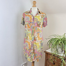 Zara Paisley Shirt Dress Colourful Size S/M Hippie Retro 60's 70's Boho Festival