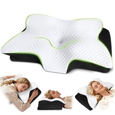 Cervical Neck Pillow for Neck Pain Relief, Memory Foam Orthopedic Pillow with