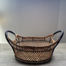Vintage Rattan And Wicker Basket RARE