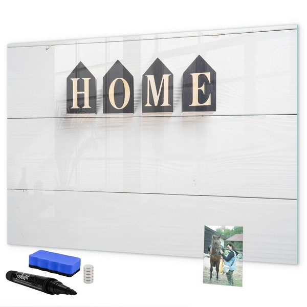 Glas Whiteboard FüR BüRo Mit Schwarzem Marker Schwamm Magneten Aufschrift Home-image