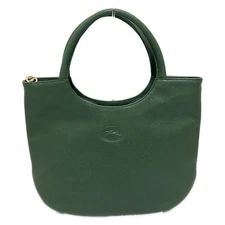 Auth LONGCHAMP - Green Leather Handbag
