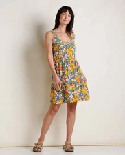 Toad & Co Sunkissed Susana SL Dress Blue Tulip $120 MSRP Size L