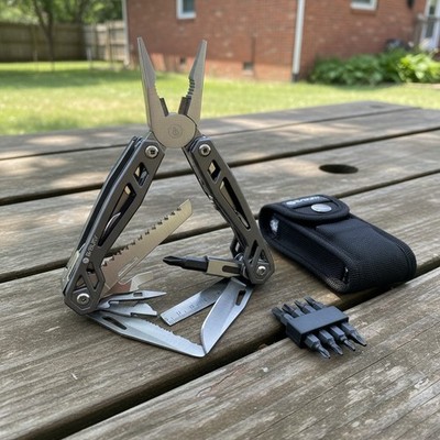 Multitool 21 in 1 Titan Edelstahl Zange Messer Säge Schrauber für Outdoor Cam...