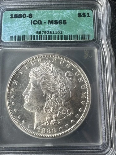 1880-S Morgan Silver Dollar Coin ICG MS 65 ** Very Proof-Like Look!