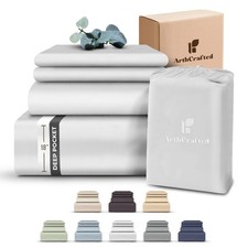 100 Eucalyptus Tencel King Bed Sheets, 18 Inch Deep Pocket King Size Sheets,...