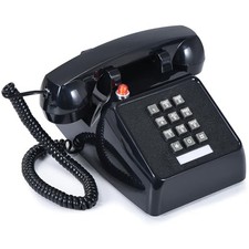 Retro Phone, Corded Old Phone, Retro Telephone with Landline, Black Button