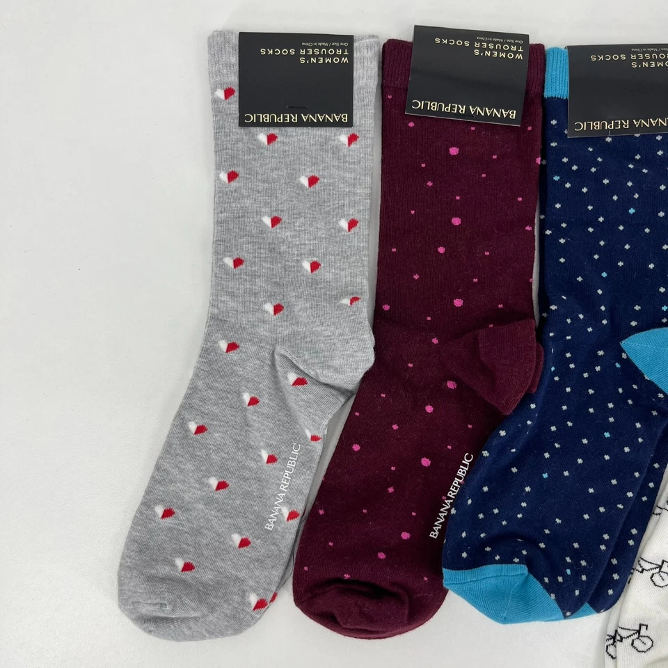 Lot of 4 Banana Republic Trouser Socks Women's One Size Multicolor Mid Calf NWT - Image 2 of 4