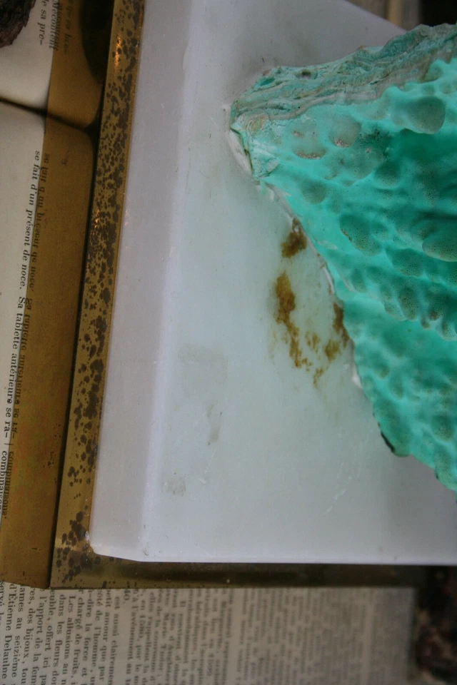 Lámpara de mesa Mid-Century 1960 Francia piedra azul turquesa mineral retro pieza rara Foto 4 de 4