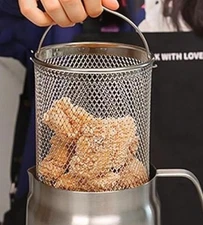 Bakpoco 304 Triply Stainless Steel Multi Cooking Kettle & Basket Oil Camping Pot