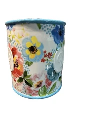 NEW The Pioneer Woman"Melody" Stoneware Utensils Crock Holder Flowers Decorative