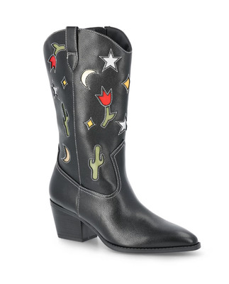 Women's No Boundaries Western Cowboy Boots Size 6 NWT BLACK