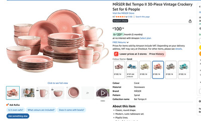MÄSER Bel Tempo II 30-Piece Vintage Crockery Set for 6 People stoneware