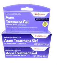 Walgreens Acne Treatment Gel , 10 Benzoyl Peroxide 1 Oz Pack of 2 