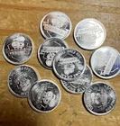 LOT of 10 x 1 Gram Silver Rounds  .999 Fine ~ Fractional Mix