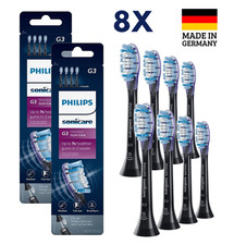 8 Pcs Philips Sonicare G3 Premium GumCare ErsatzZahnbürstenkopf C1 W2 Schwarz DE