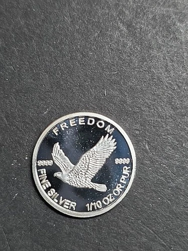1/10 Oz Silver Round "Freedom"  .9999 Fine Silver