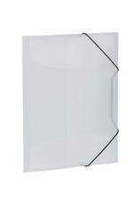 HERMA Elastic Folder Translucent in White A3, Sturdy Plastic, with 3 Inner Flaps
