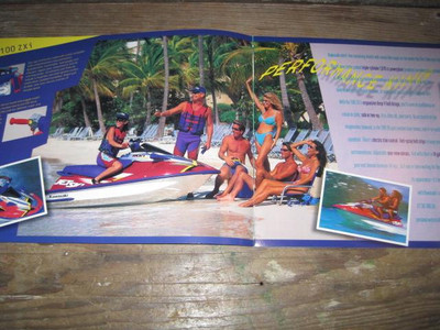 【新品】クラシックツイン　レッドイエロー NOS Kawasaki Factory Brochure 1996 750 SXi 900 SXi Jet Ski 1100