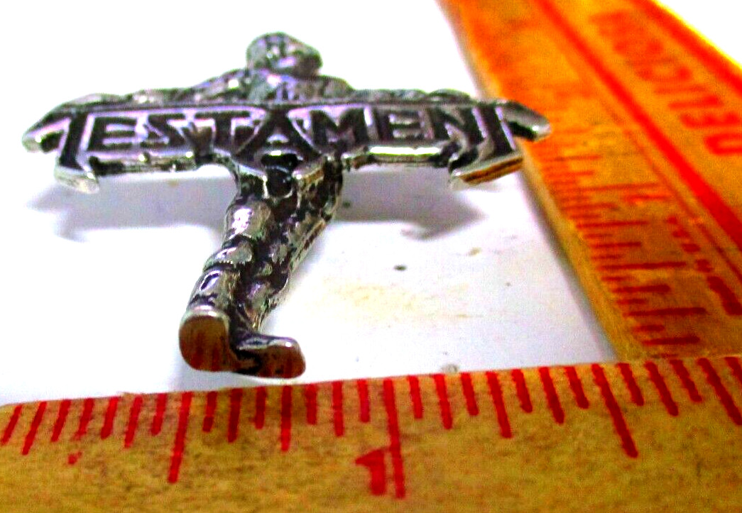 Testament pin vintage collectible old hard metal rock band concert music pinback