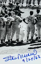Stan Musial's Last Game "9/29/63" Signed 11x14 Glossy 1963 Photo Cardinals STM