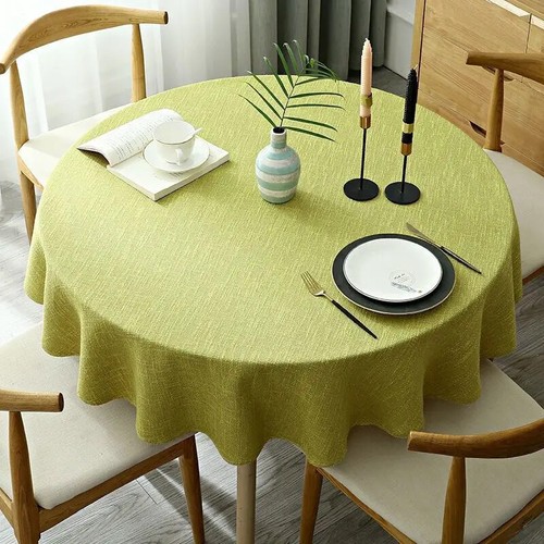 Round Tablecloth Solid Color Table Cover for Table Cloth Dining Tea Home - Picture 21 of 32