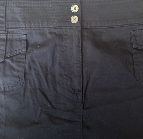 White House Black Market Black Cargo Skirt Women's 14 Ruffle Hem Pockets - Picture 3 of 6