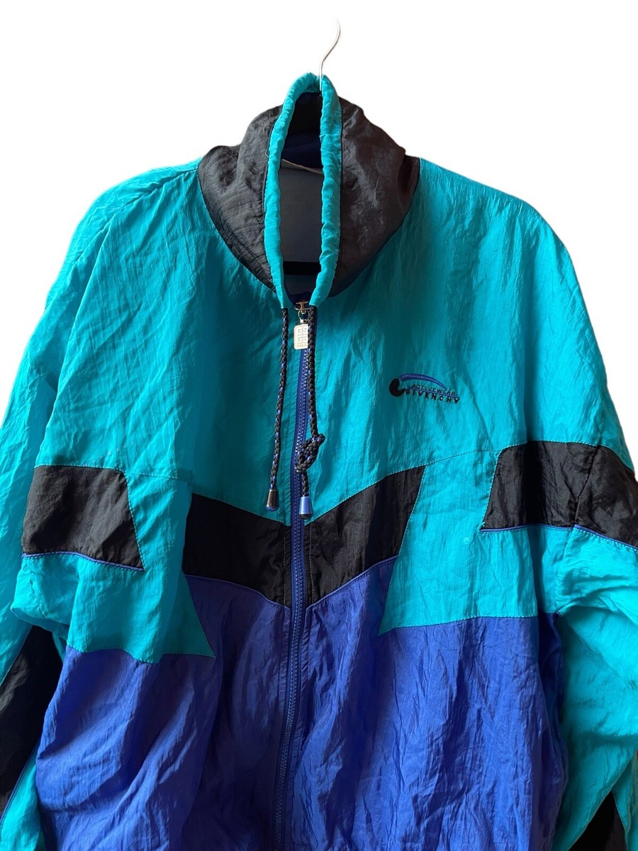 Vintage 90s Givenchy Activewear Logo Color Block Windbreaker