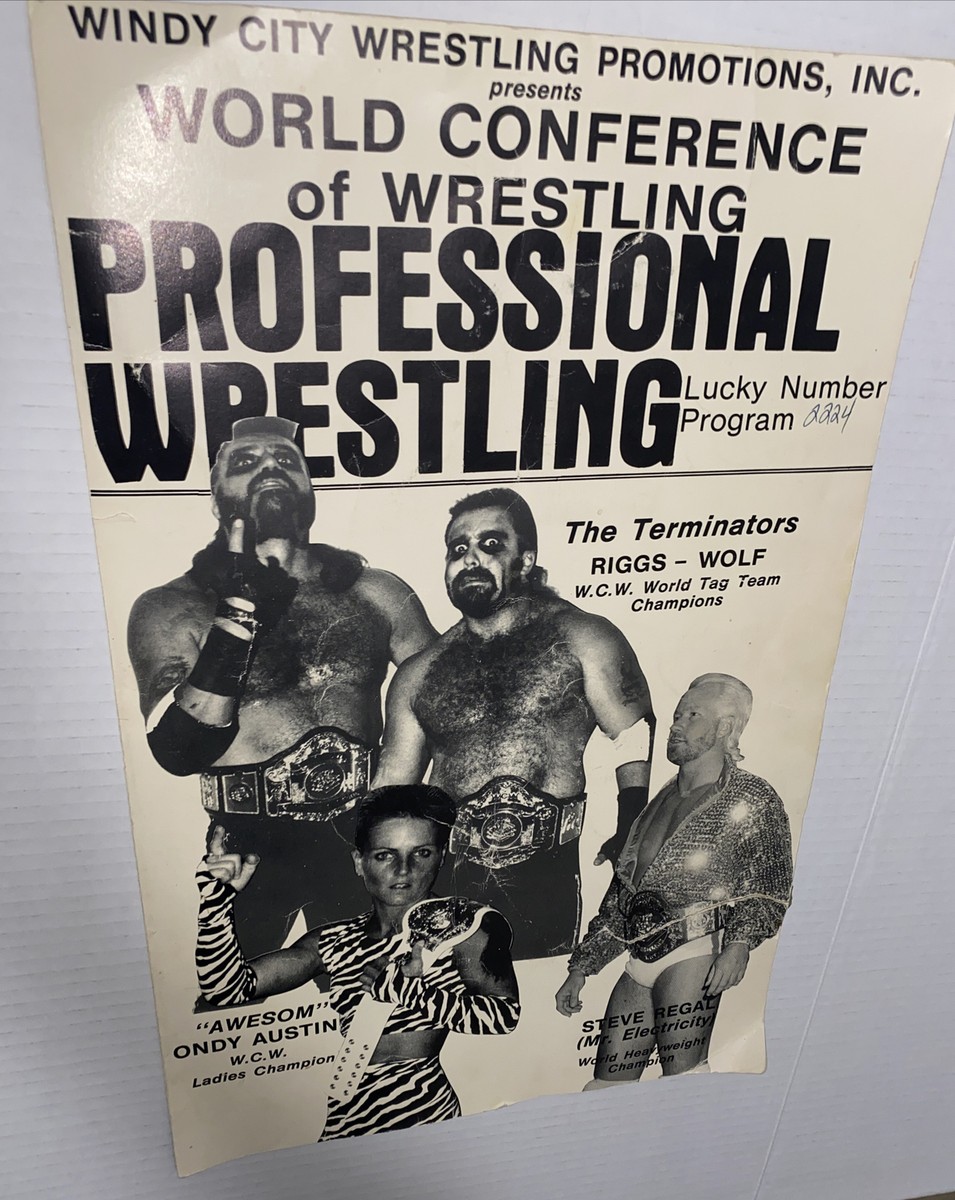 踊り子　Vintage poster Vintage 1980s Windy City Wrestling Promo Poster WCWP Chicago