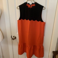 Victoria Beckham for Target Dress Tangerine Red Black Sleeveless Shift , Med