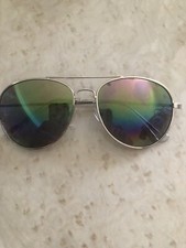 Unisex Retro Pilot Aviator thin Rim Flat Top Metal Frame Sunglasses