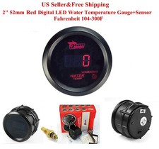 2 52mm Fahrenheit 104-300f Red Digital Led Water Temperature Gaugesensor Us 2 52mm Fahrenheit 104-300f Red Digital Led Water Temperature Gaugesensor Us