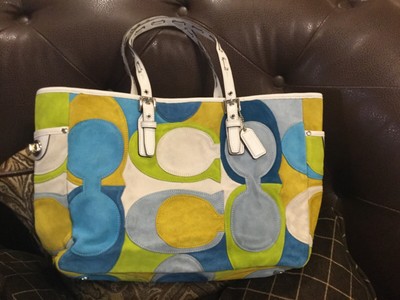 coach gallery tote blue