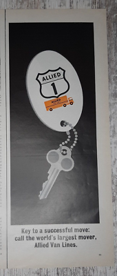 #ad #ad 1965 Allied Van Lines Vintage Print Ad Moving Company Truck Key Chain Life Mag $8.79