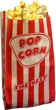 250 x Popcorntüte  1 Liter Volumen in weiß/rot  mit Aufschrift „Popcorn“ - NEU