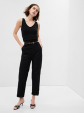 GAP High Rise Girlfriend Khakis Black Stretch Twill Pants Size 8 819959 RT 60