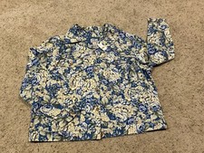 *new* Vtg 90’s Koret City Blues Sz 18w Denim Jacket Floral Blue Green Straw F24