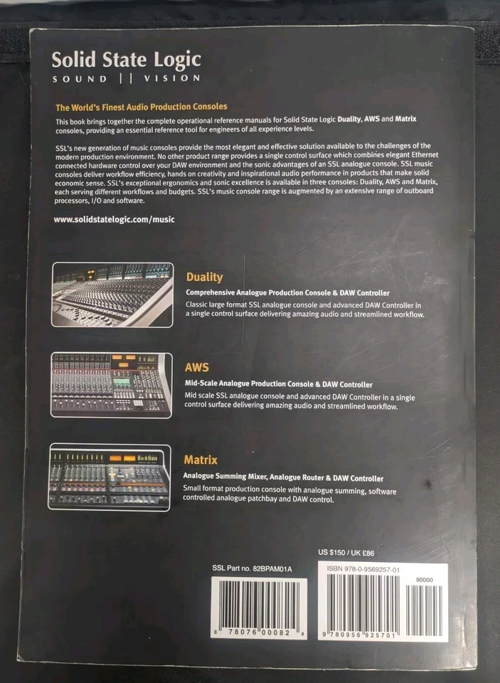 Solid State Logic Operator's Manual for SSL Analogue Consoles Duality AWS Matrix - Image 3 of 4