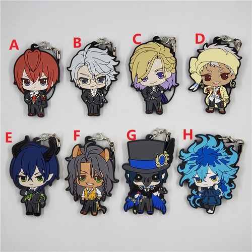 Anime Twisted Wonderland Rubber Strap Keychain KeyRing Mascot Charm