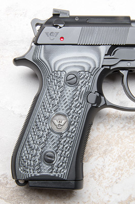 Wilson Combat - Beretta 92/96 G10 Grips - Checkered WC Logo - Gray