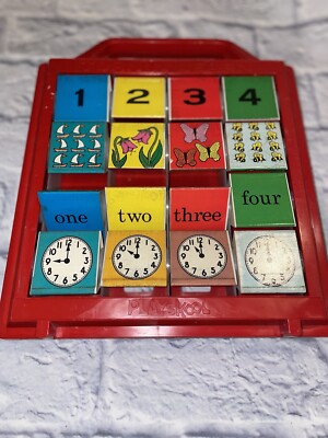 Playskool TURN N LEARN educational toy children' learning Time Numbers Vtg 1960s