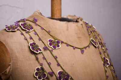Oya Crochet Necklace Needle Lace 151.57'' BRAND NEW FAST Shipment saime-005